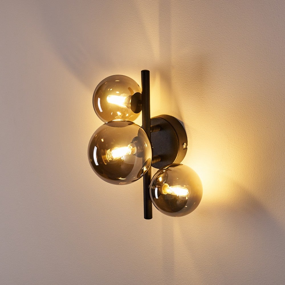Sharon Wandlamp LED Zwart 3-lichts