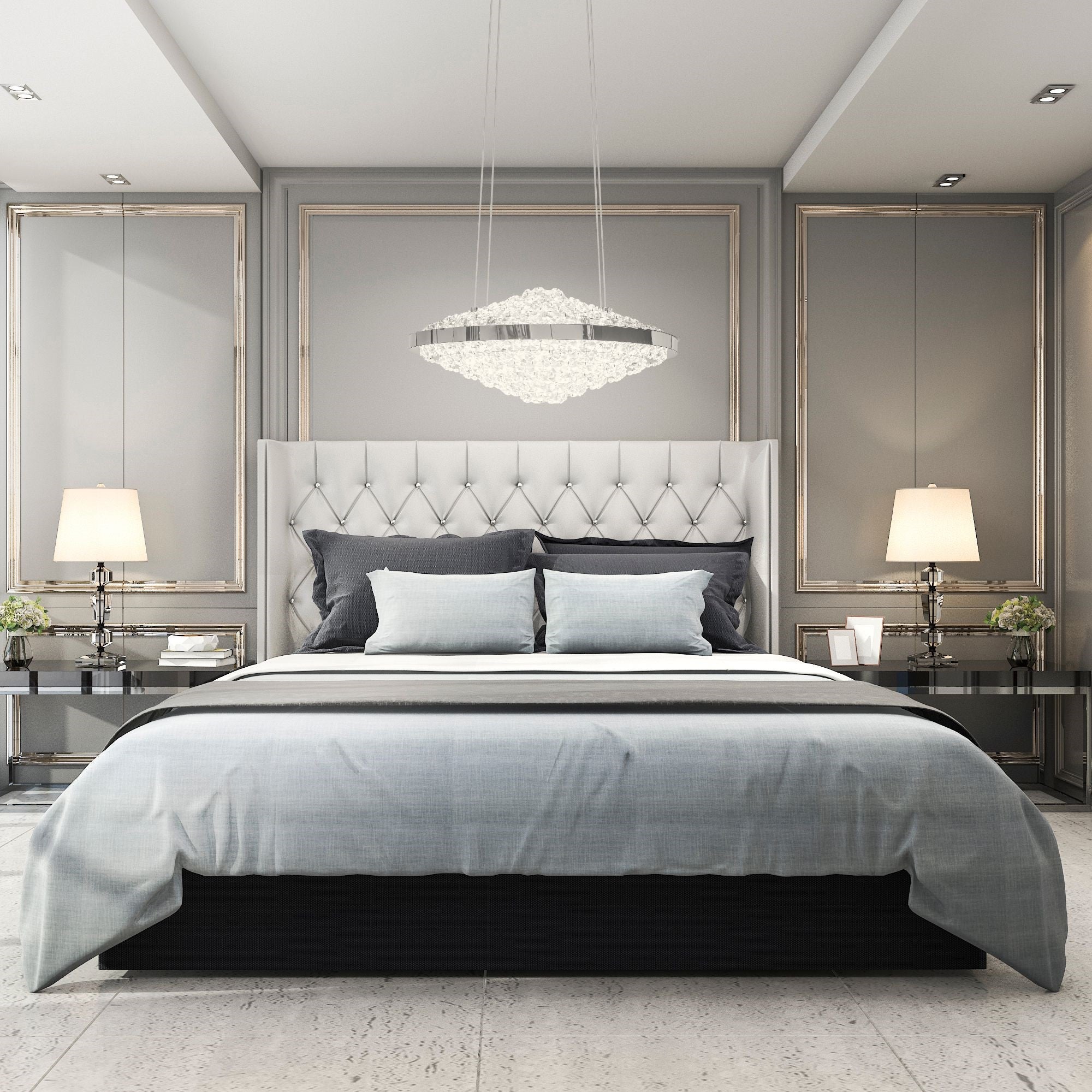 She Kristallen LED Hanglamp – Kroonluchter Met Afstandsbediening