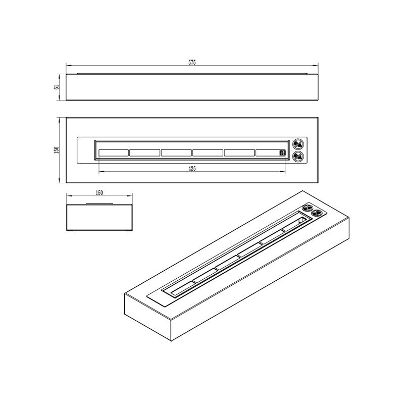 Traditionele RVS Inzethaard 575 MM