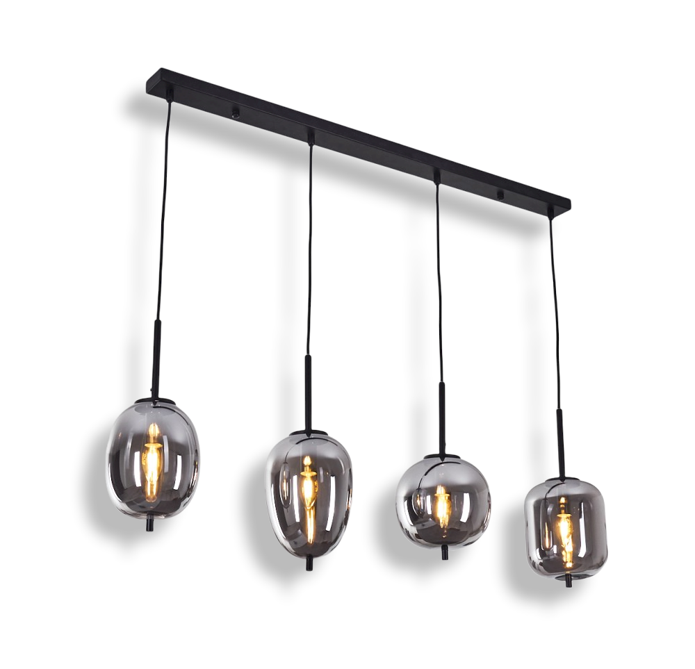 Verania Hanglamp Zwart, 4-lichts