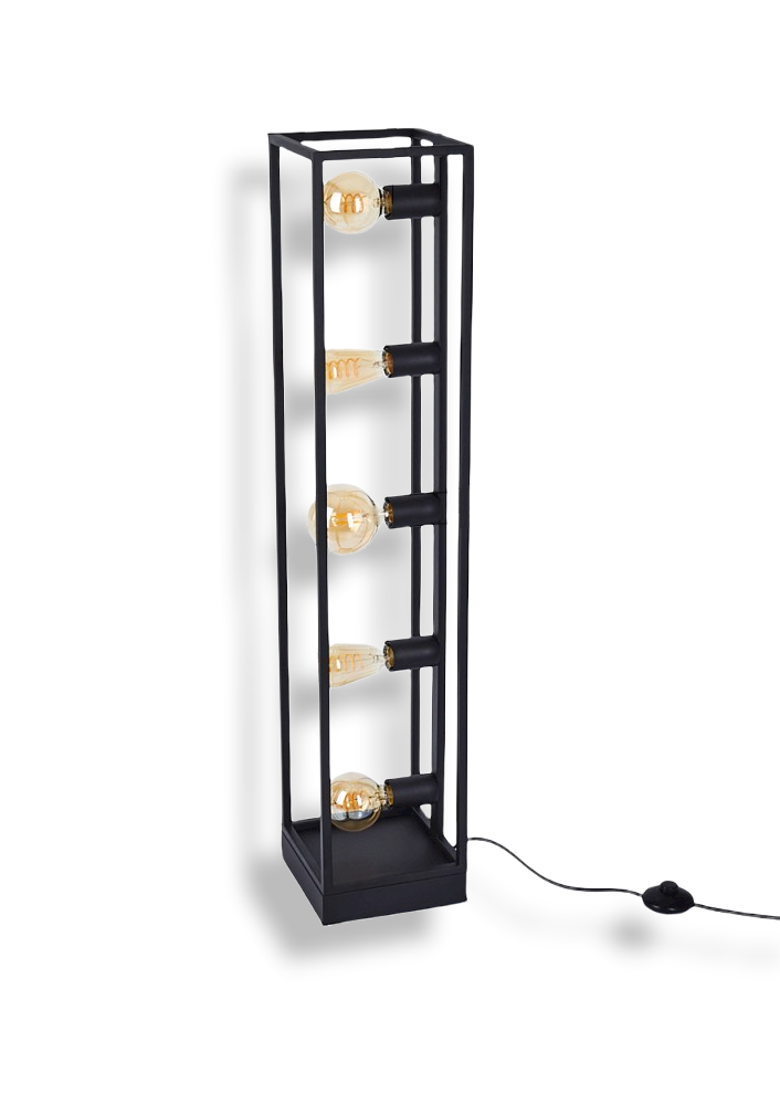 Wika Vloerlamp Zwart, 5 Lichts