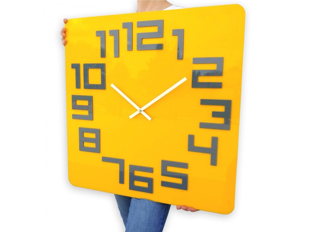 Logic Geel Grijs Moderne Wandklok 59 cm