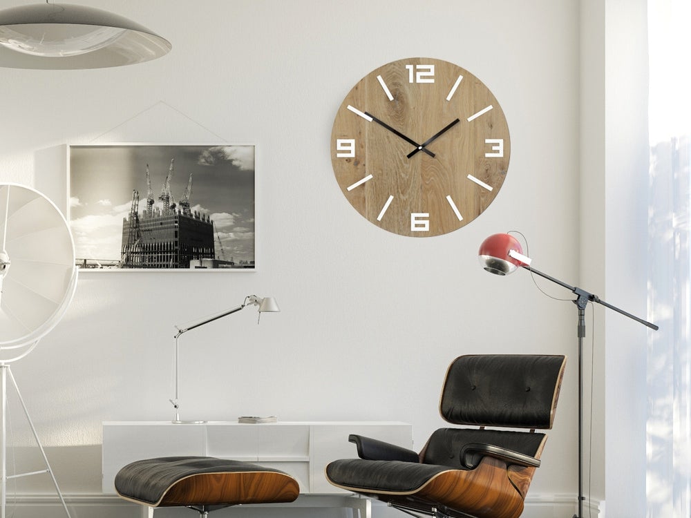 Rustiek Arabisch Witte Houten Wandklok 49 cm