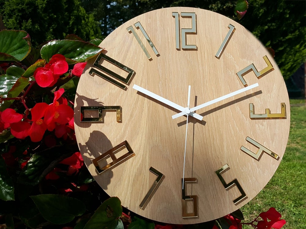 Slim Bianco Goude Houten Wandklok 33,5 cm