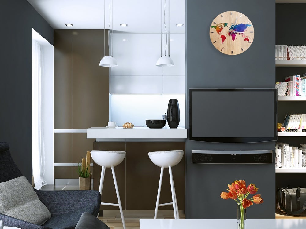 Wereld houten Wandklok 33,5 cm