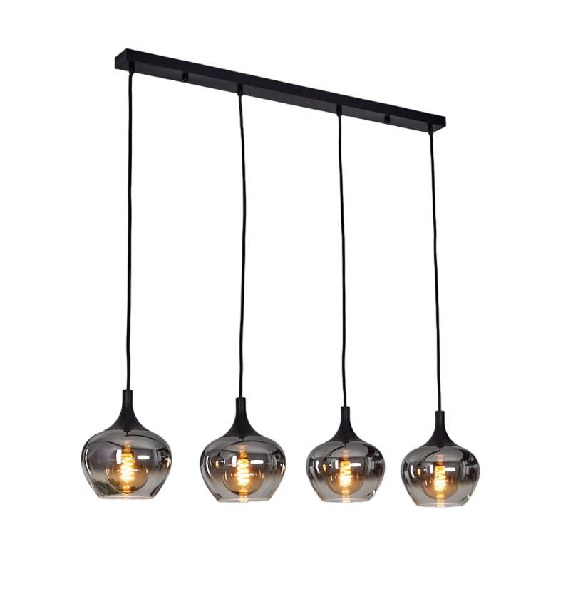 Alura Moderne Glazen Hanglamp 4-lichtbronnen