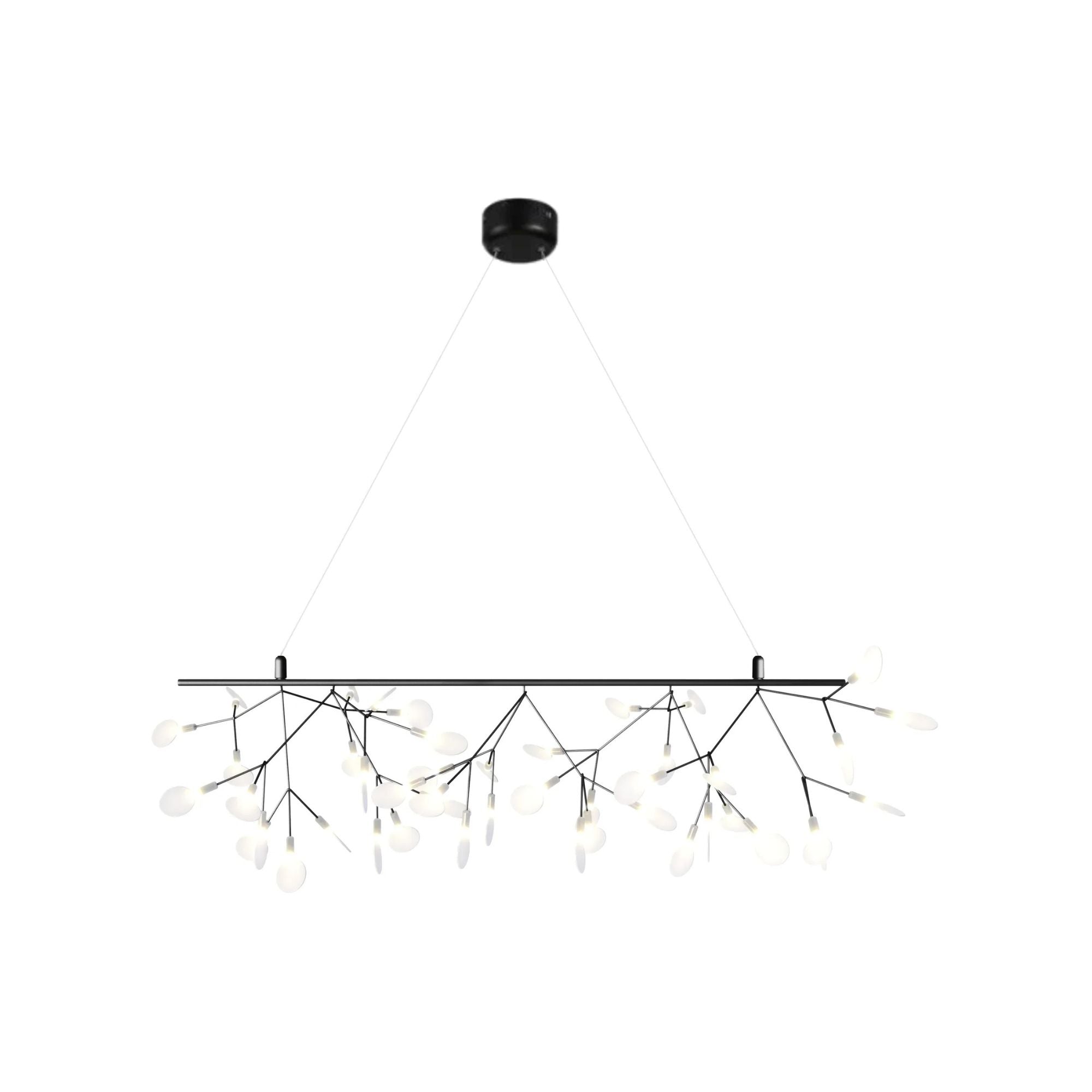 Decoratieve Bloemblaadje Zwart LED Hanglamp L100 cm