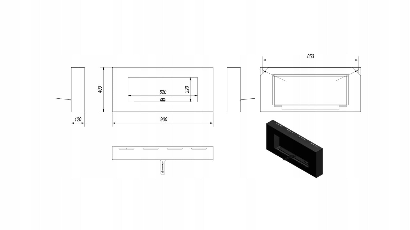 Reo Luna Zwarte Bio Wandhaard 90 x 40 CM