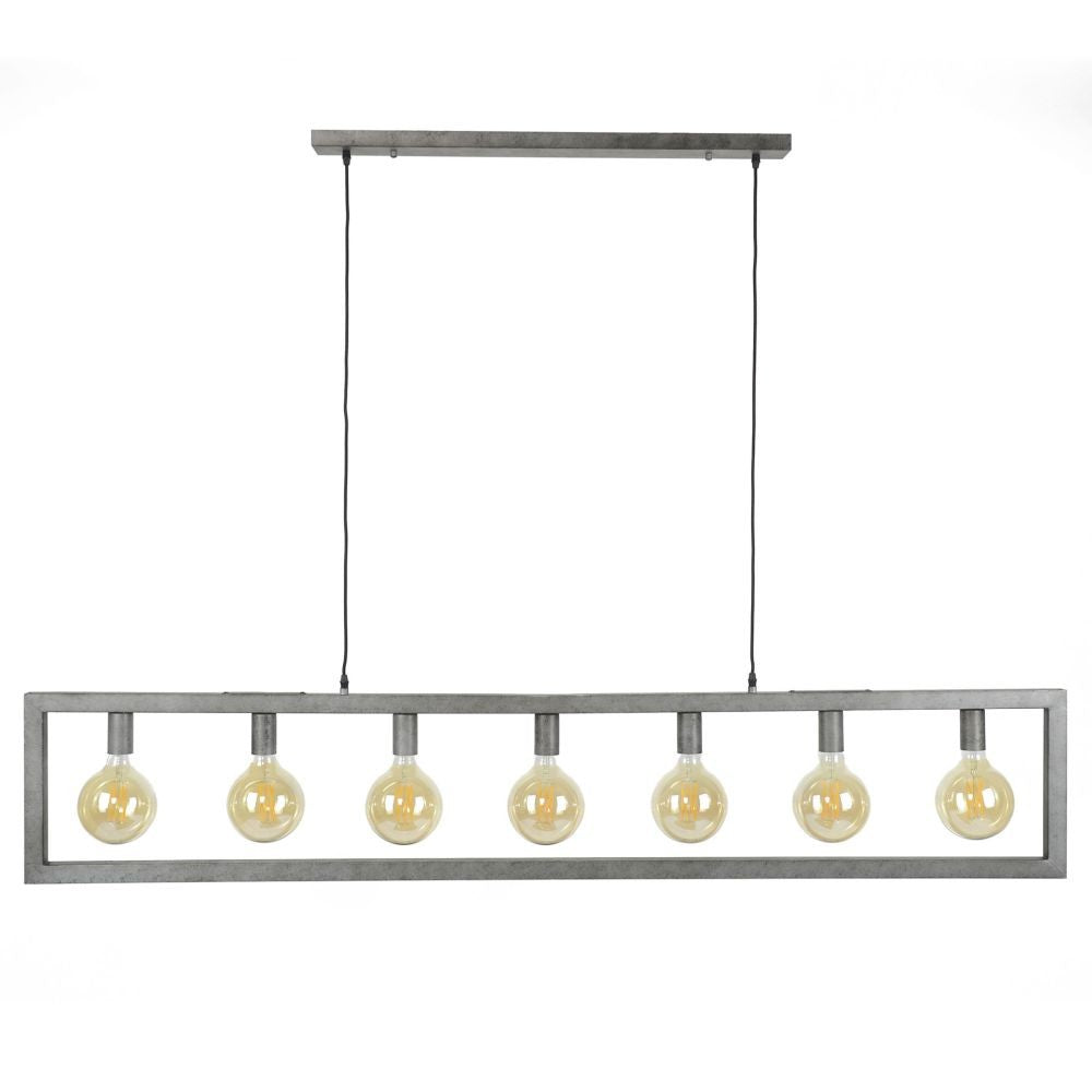 Art Roestkleurig Loft Hanglamp 7 Lichtpunten