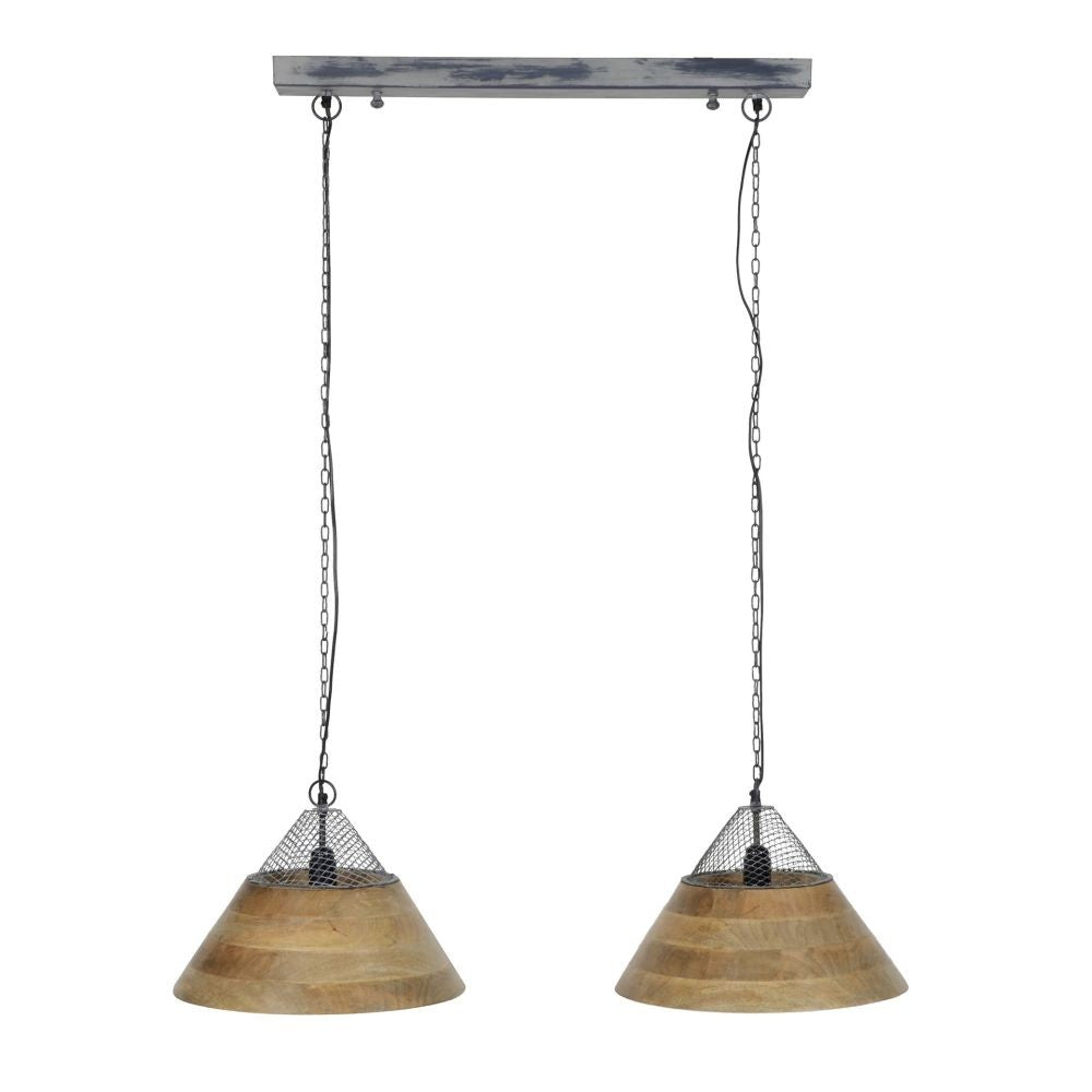 Bian Hanglamp Donker Hout, 2-lichts