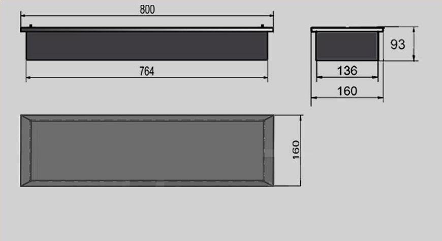 Mella PRO Wave Container Voor inzetbrander 80 CM - Bioethanolhaarden