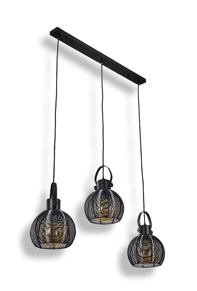 Espana Metalen Hanglamp Zwart, 3-lichts