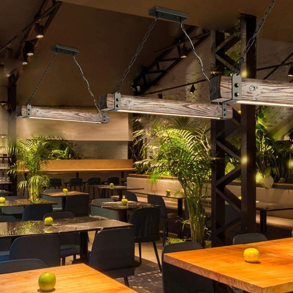 Houten Vintage LED Hanglamp Met Afstandsbediening