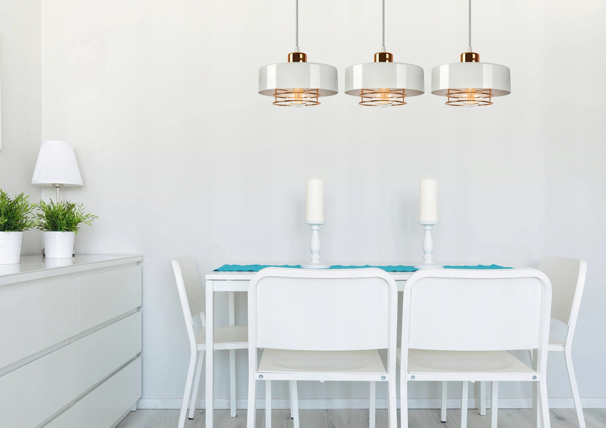 Mia Moderne Wit Koper Hanglamp