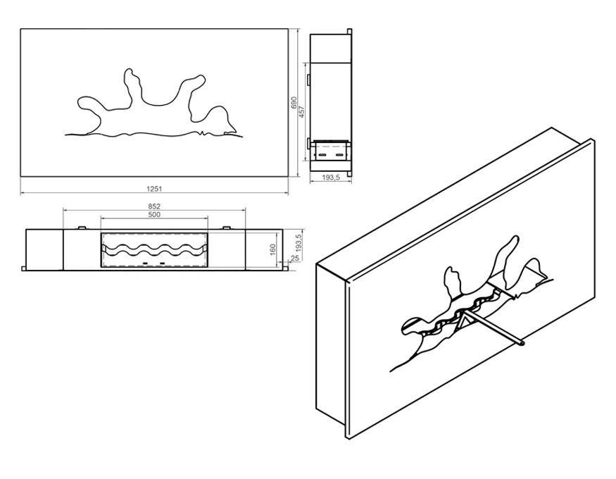 Uitbarsting Design Wandhaard – Inbouw.