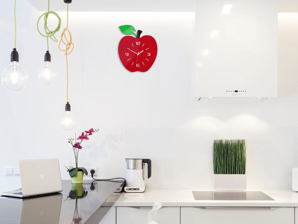 Decorative Rode Apple Wandklok