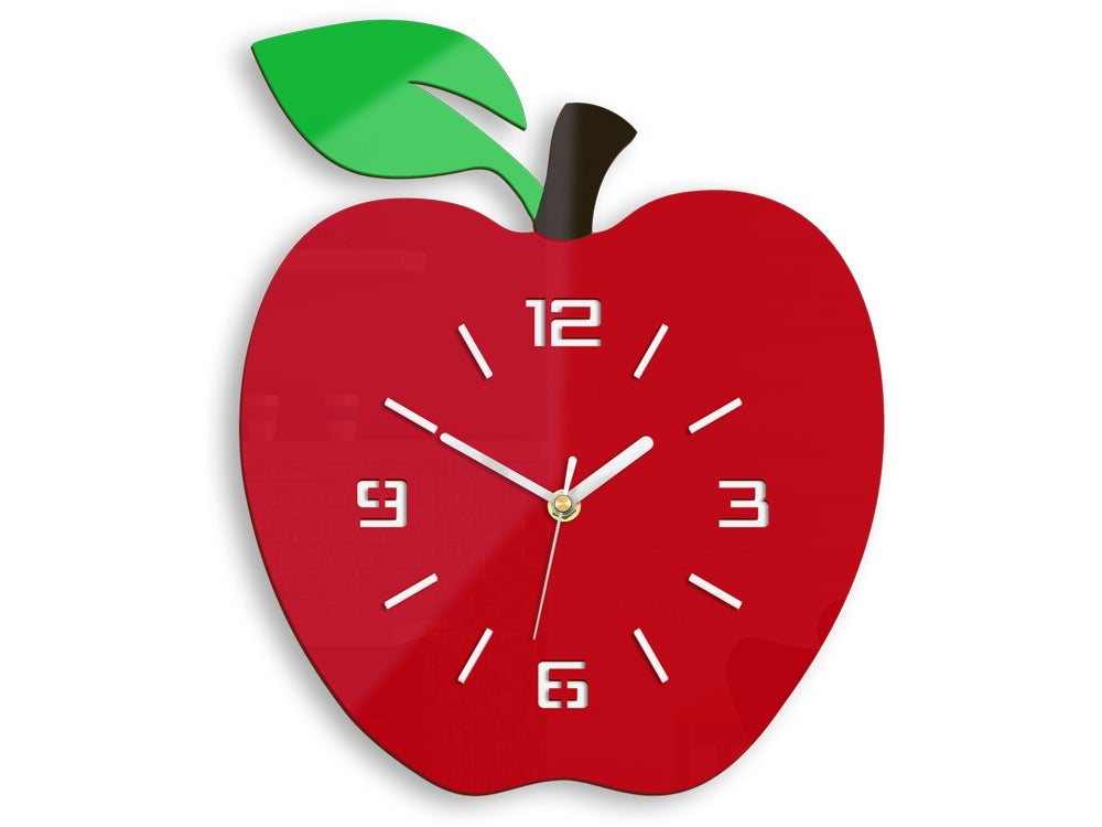 Decorative Rode Apple Wandklok