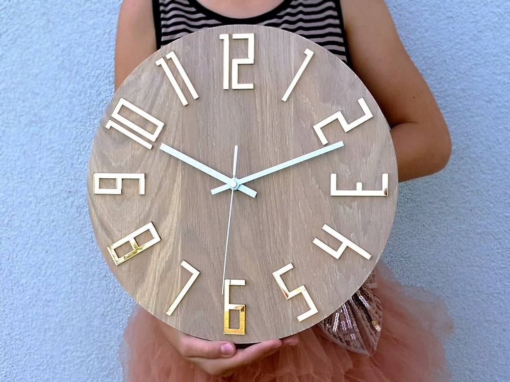Slim Bianco Goude Houten Wandklok 33,5 cm